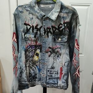 Blue Distressed Denim Jacket